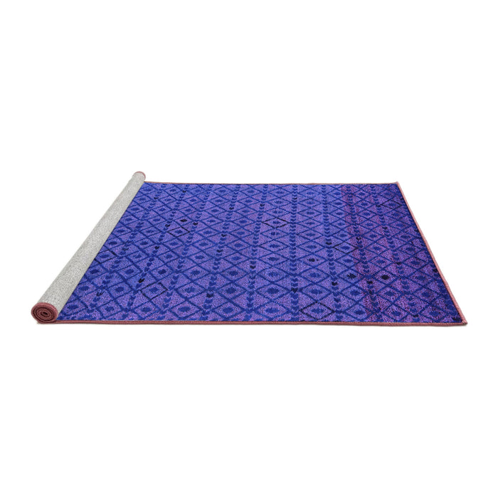 Sideview of Machine Washable Abstract Purple Modern Area Rugs, wshabs5183pur