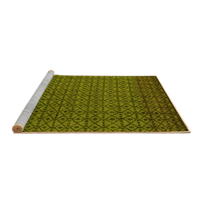 Sideview of Machine Washable Abstract Yellow Modern Rug, wshabs5183yw