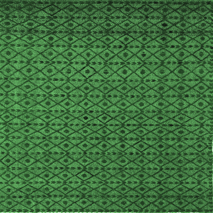 Square Machine Washable Abstract Emerald Green Modern Area Rugs, wshabs5183emgrn