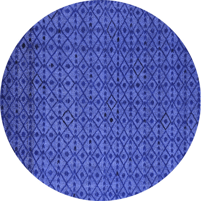 Round Abstract Blue Modern Rug, abs5183blu