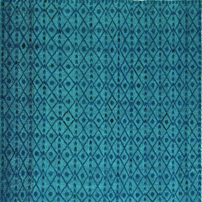 Square Abstract Turquoise Modern Rug, abs5183turq