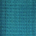 Square Abstract Turquoise Modern Rug, abs5183turq