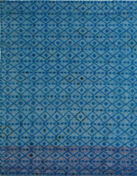 Machine Washable Abstract Blue Ivy Blue Rug, wshabs5183