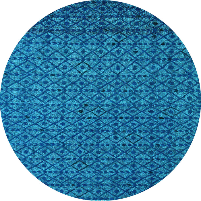 Round Abstract Light Blue Modern Rug, abs5183lblu