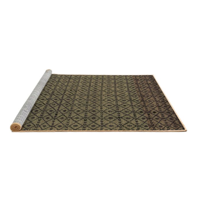 Sideview of Machine Washable Abstract Brown Modern Rug, wshabs5183brn