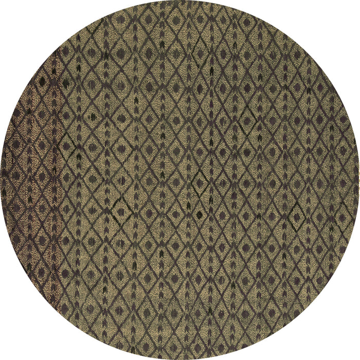 Round Abstract Brown Modern Rug, abs5183brn