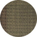 Round Abstract Brown Modern Rug, abs5183brn