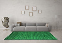 Machine Washable Abstract Green Modern Rug, wshabs5183grn