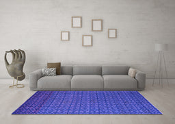 Machine Washable Abstract Purple Modern Area Rugs in a Living Room, wshabs5183pur