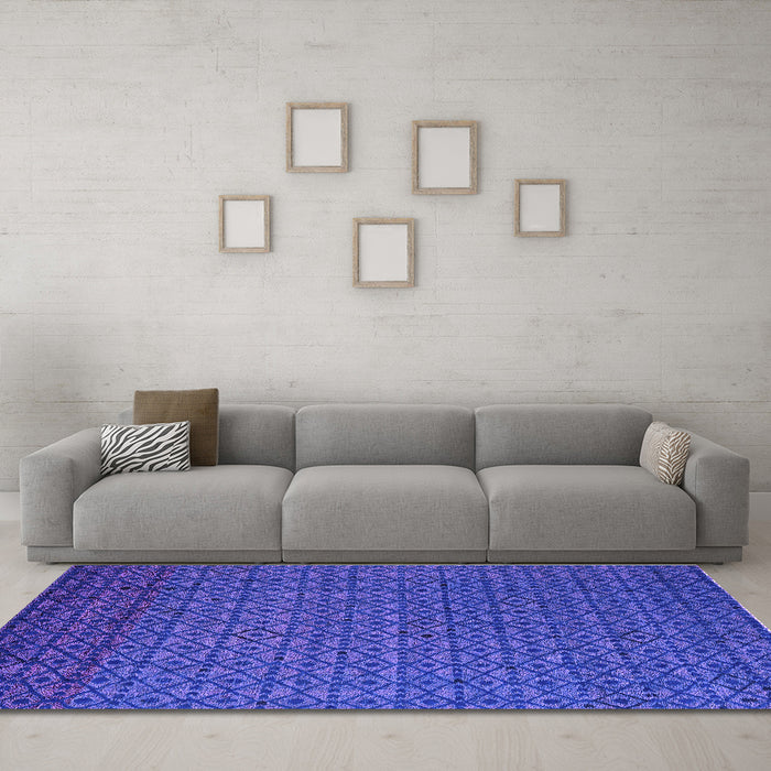Machine Washable Abstract Purple Modern Area Rugs in a Living Room, wshabs5183pur