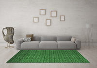 Machine Washable Abstract Emerald Green Modern Rug, wshabs5183emgrn