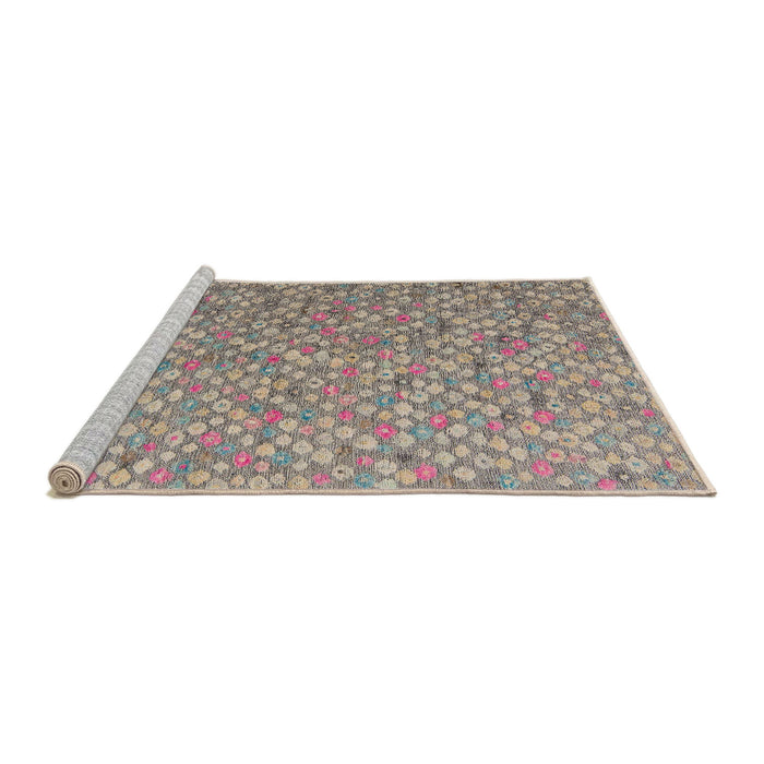 Sideview of Machine Washable Abstract Mauve Taupe Purple Rug, wshabs5184
