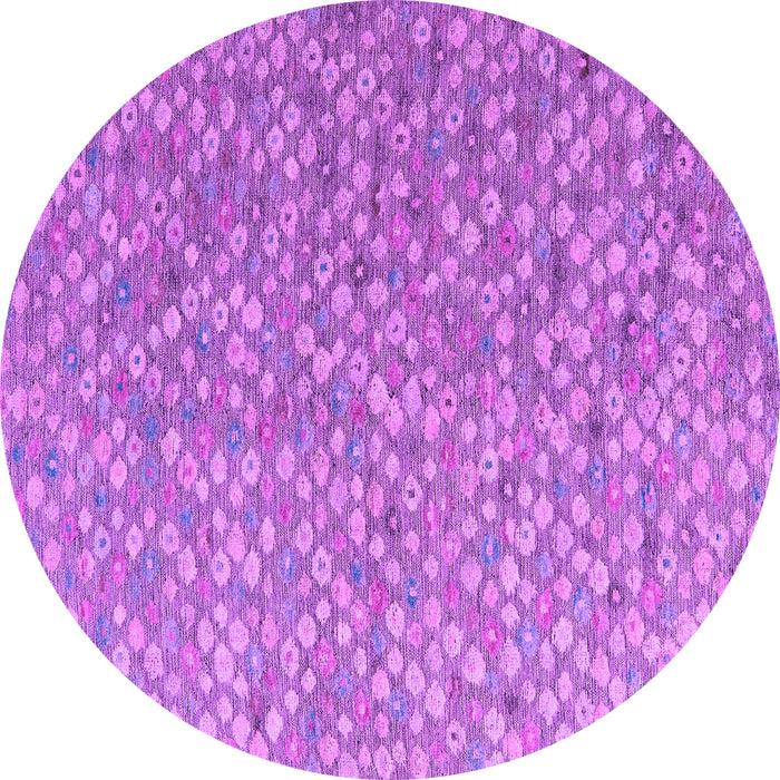 Round Abstract Purple Modern Rug, abs5184pur