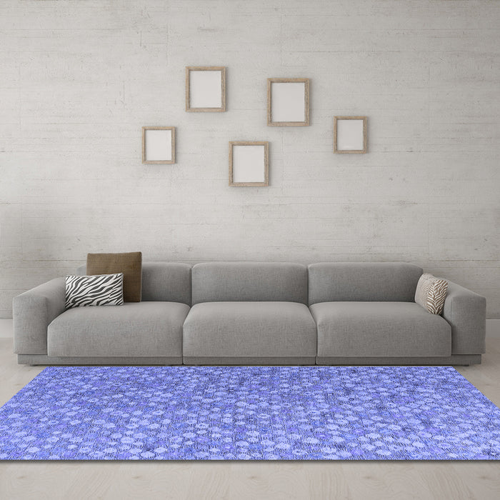 Machine Washable Abstract Blue Modern Rug in a Living Room, wshabs5184blu