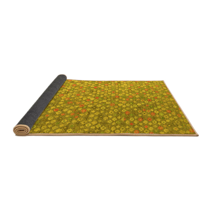 Sideview of Abstract Yellow Modern Rug, abs5184yw