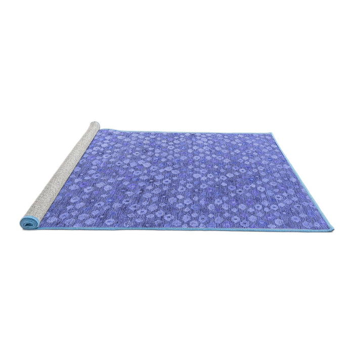 Sideview of Machine Washable Abstract Blue Modern Rug, wshabs5184blu