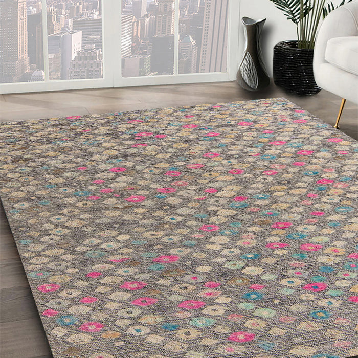 Machine Washable Abstract Mauve Taupe Purple Rug in a Family Room, wshabs5184
