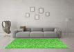 Machine Washable Abstract Green Modern Area Rugs in a Living Room,, wshabs5184grn