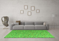 Machine Washable Abstract Green Modern Rug, wshabs5184grn