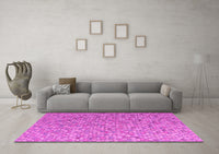 Machine Washable Abstract Pink Modern Rug, wshabs5184pnk