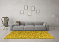 Machine Washable Abstract Yellow Modern Rug, wshabs5184yw