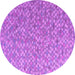 Round Machine Washable Abstract Purple Modern Area Rugs, wshabs5184pur