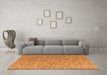 Machine Washable Abstract Orange Modern Area Rugs in a Living Room, wshabs5184org