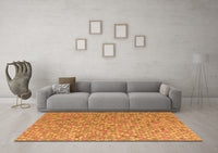 Machine Washable Abstract Orange Modern Rug, wshabs5184org