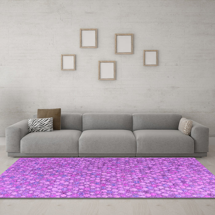 Machine Washable Abstract Purple Modern Area Rugs in a Living Room, wshabs5184pur