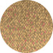 Round Abstract Brown Modern Rug, abs5184brn