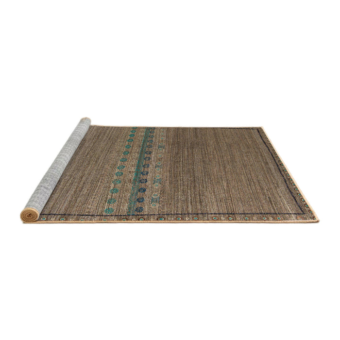 Sideview of Machine Washable Abstract Dark Almond Brown Rug, wshabs5185