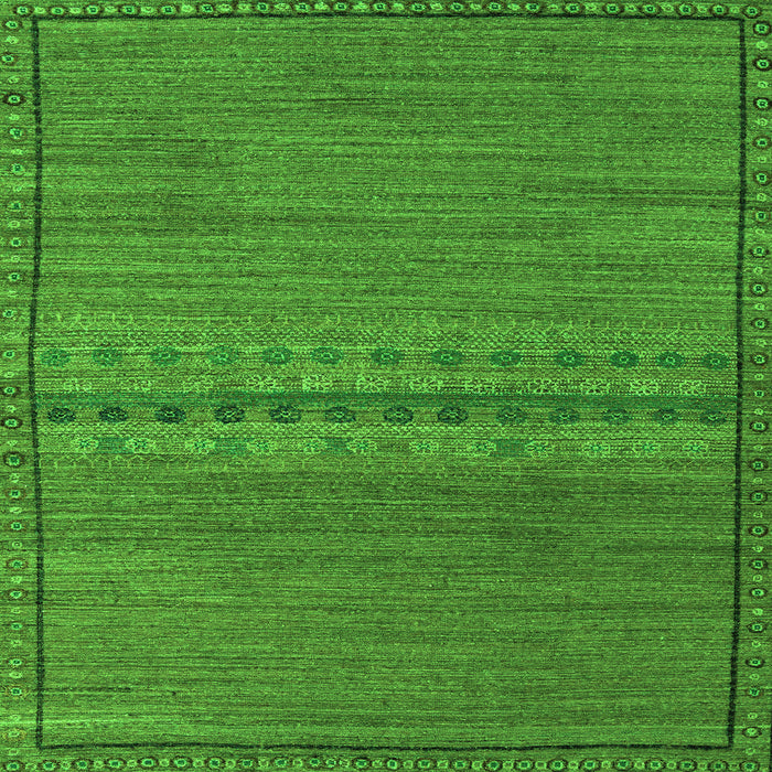 Square Abstract Green Modern Rug, abs5185grn