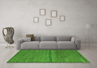 Machine Washable Abstract Green Modern Rug, wshabs5185grn