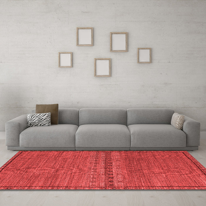 Modern Red Washable Rugs