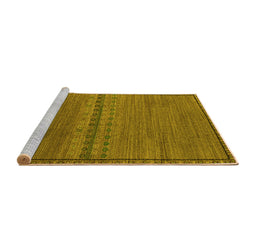 Sideview of Machine Washable Abstract Yellow Modern Rug, wshabs5185yw