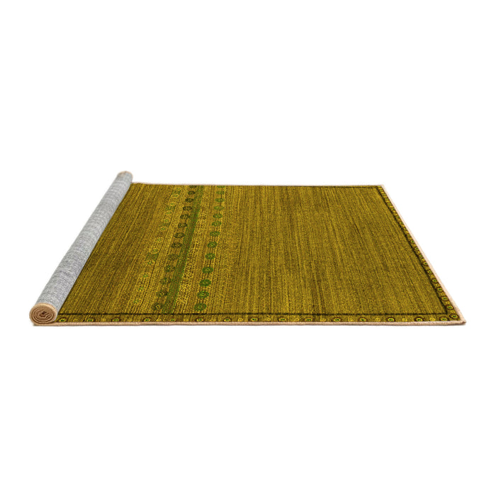 Sideview of Machine Washable Abstract Yellow Modern Rug, wshabs5185yw