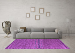 Machine Washable Abstract Purple Modern Area Rugs in a Living Room, wshabs5185pur
