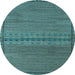 Round Machine Washable Abstract Light Blue Modern Rug, wshabs5185lblu