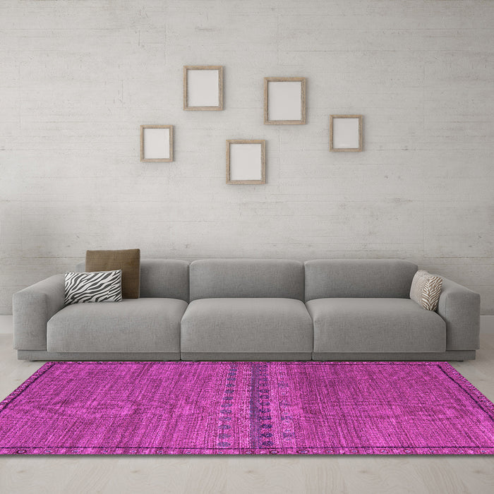 Machine Washable Abstract Pink Modern Rug in a Living Room, wshabs5185pnk