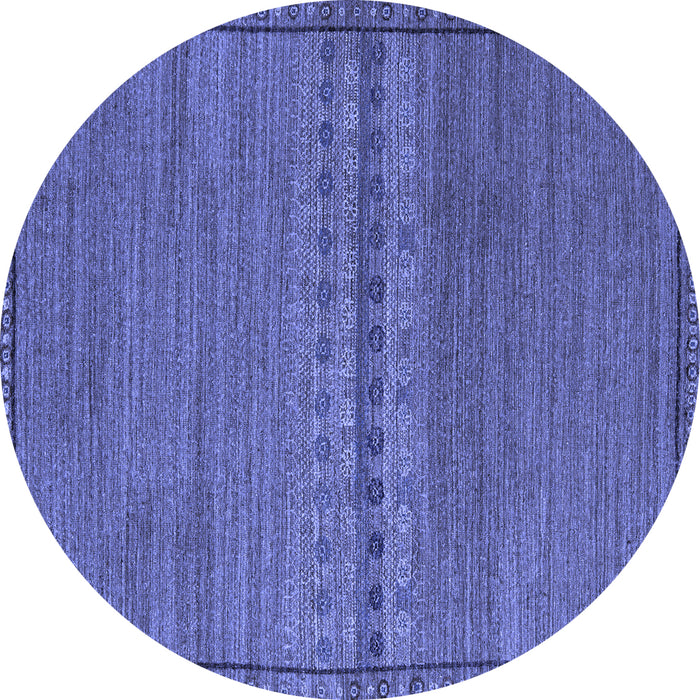 Round Abstract Blue Modern Rug, abs5185blu
