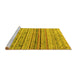 Sideview of Machine Washable Abstract Yellow Modern Rug, wshabs5186yw