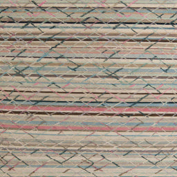 Square Abstract Dark Almond Brown Modern Rug, abs5186