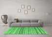 Machine Washable Abstract Emerald Green Modern Area Rugs in a Living Room,, wshabs5186emgrn