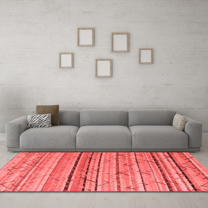 Modern Red Washable Rugs