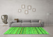 Machine Washable Abstract Green Modern Area Rugs in a Living Room,, wshabs5186grn