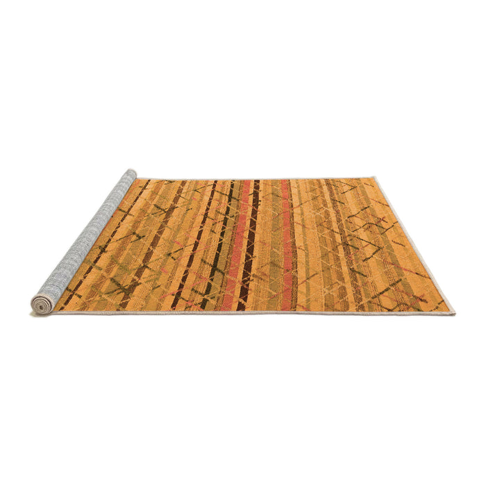 Sideview of Machine Washable Abstract Orange Modern Area Rugs, wshabs5186org