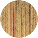 Round Abstract Brown Modern Rug, abs5186brn