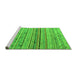 Sideview of Machine Washable Abstract Green Modern Area Rugs, wshabs5186grn