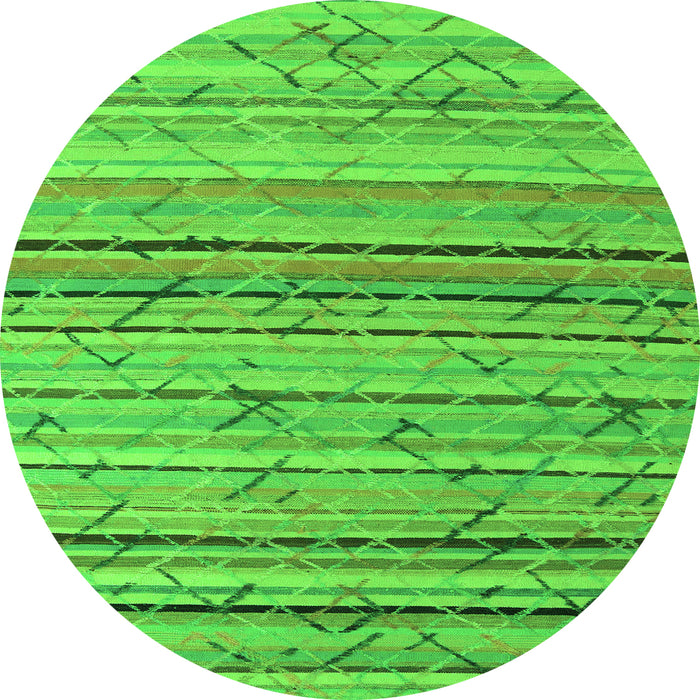 Round Abstract Green Modern Rug, abs5186grn