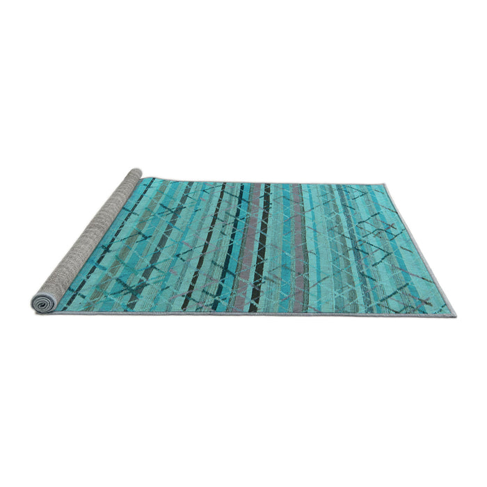 Sideview of Machine Washable Abstract Light Blue Modern Rug, wshabs5186lblu